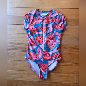 Tea Collection Kids Watermelon Print One-Piece Swimsuit Size 8